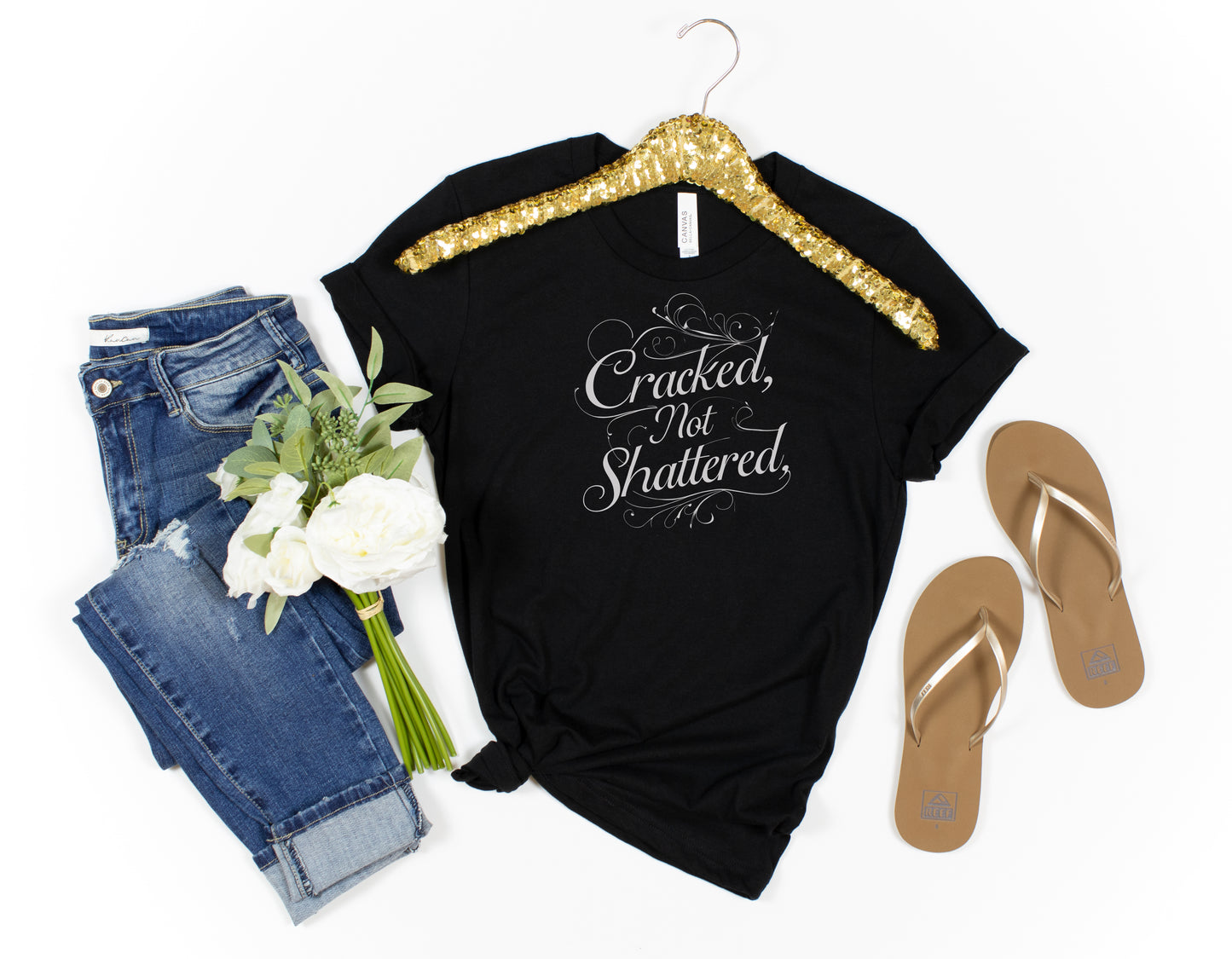 Cracked Not Shattered Unisex Tee - Inspirational Quote Shirt, Motivational T-Shirt, Casual Wear, Gift for Friends, Positive Vibes