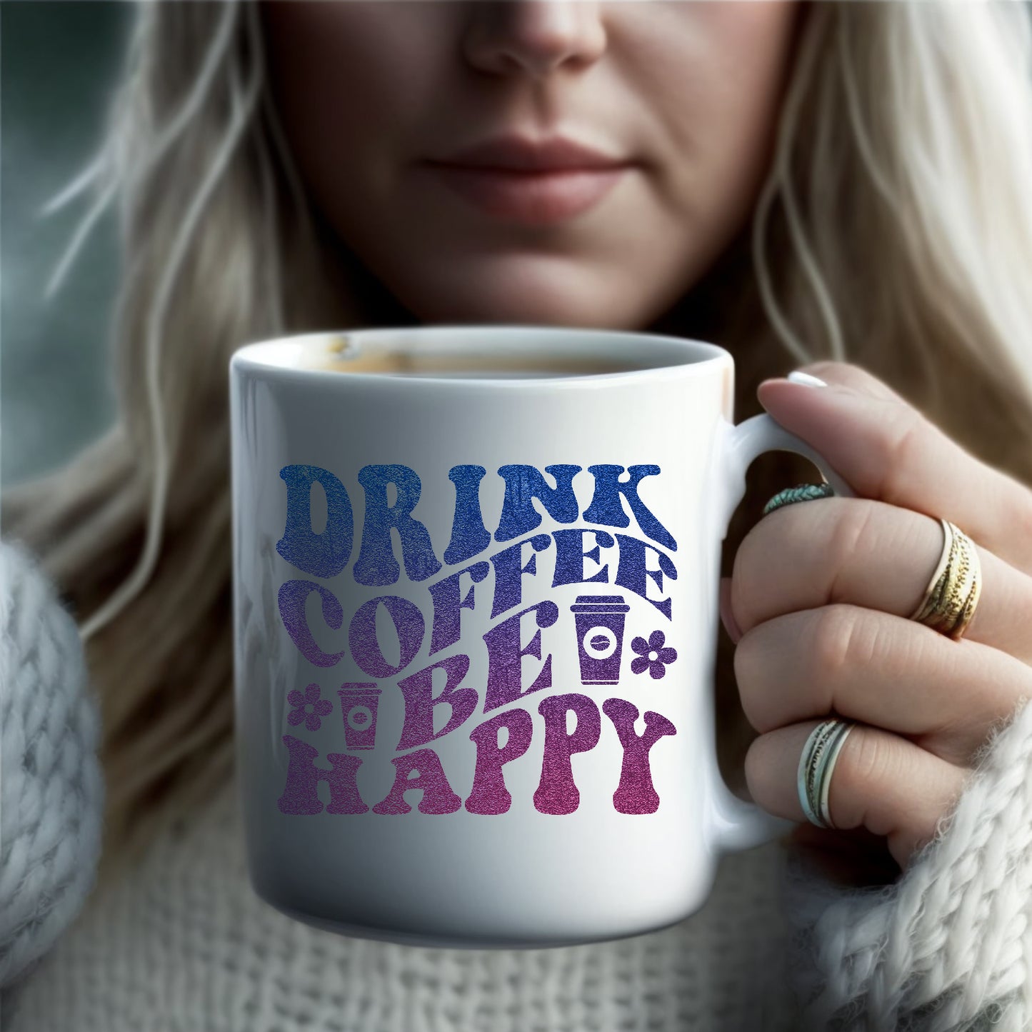 Drink Coffee Be Happy Mug