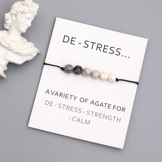 De-Stress Adjustable Agate Bracelet